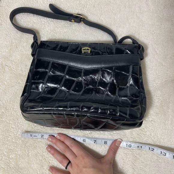 Etienne Aigner Leather Shoulder Bag - Black - One Size - Picture 16 of 17